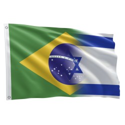 Bandeira Israel e Brasil Grande 1,50 X 0,90 M
