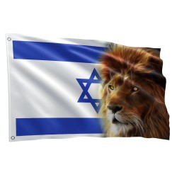 Bandeira De Israel e Leão de Judá Grande 1,50 X 0,90 M