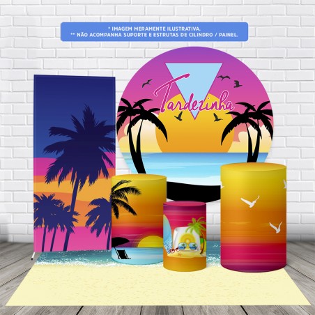 Trio Capas Cilindro + Painel + Lateral e Tapete Tardezinha