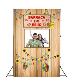 Painel Fundo Interativo Vazado Festa Junina São João Tecido 1,50x2,20m