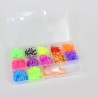 Kit Pulseira Fábrica Elásticos Silicone Maleta Loom Band Miçangas 600 pçs C/ Manual