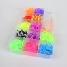 Kit Pulseira Fábrica Elásticos Silicone Maleta Loom Band Miçangas 600 pçs C/ Manual