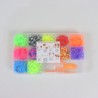 Kit Pulseira Fábrica Elásticos Silicone Maleta Loom Band Miçangas 600 pçs C/ Manual