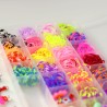 Kit Pulseira Fábrica Elásticos Silicone Maleta Loom Band Miçangas 1564 pçs C/ Manual