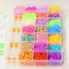 Kit Pulseira Fábrica Elásticos Silicone Maleta Loom Band Miçangas 4400 pçs C/ Manual