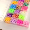 Kit Pulseira Fábrica Elásticos Silicone Maleta Loom Band Miçangas 4400 pçs C/ Manual