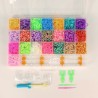 Kit Pulseira Fábrica Elásticos Silicone Maleta Loom Band Miçangas 4400 pçs C/ Manual