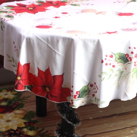 Toalha de Mesa Natal Redonda Microfibra 1,45m x 1,45m
