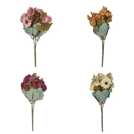 Mini Crisântemo Artificial Galho Buque Flor Cores Diversas