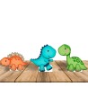 Kit 06 Totens Display MDF Adesivado Pézinho Astronauta Menino e Dinossauros 25cm