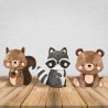 Kit 06 Totens Display MDF Adesivado Pézinho Bosque Encantado e Safari 25cm