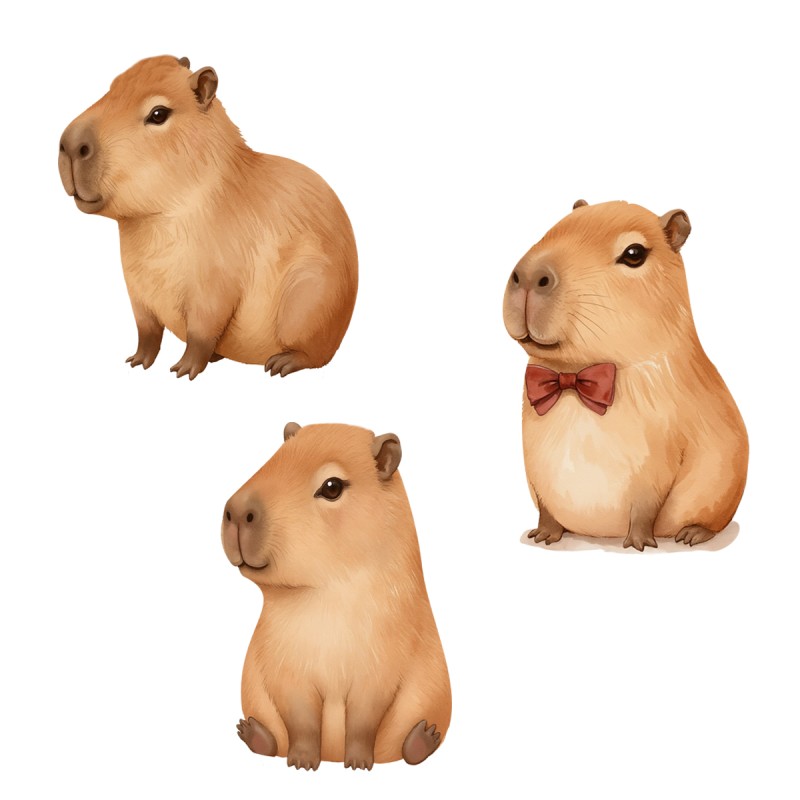 Kit 3 Totens Display MDF Festa Decoração Adesivado Pézinho Capivara