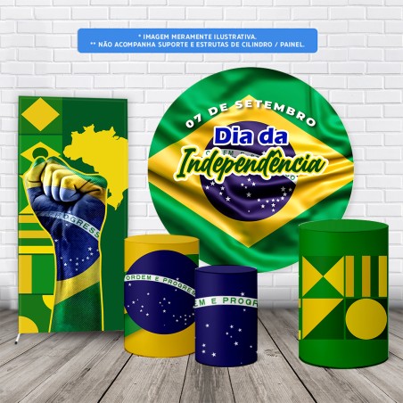 Trio Capas Cilindro + Painel Redondo + Lateral Dia da Independência