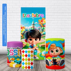 Trio Capas Cilindro + Painel Lateral Romano Dia Das Crianças
