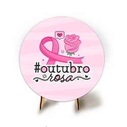 Painel Redondo Veste Facil C/ Elastico 50cm Outubro Rosa
