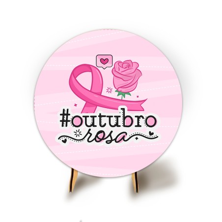 Painel Redondo Veste Facil C/ Elastico 50cm Outubro Rosa