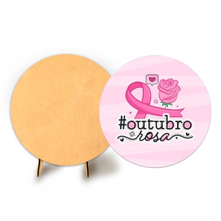 Painel Veste Facil C/ Elastico 50cm Sublimado Outubro Rosa + Suporte MDF