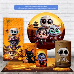 Trio Capas Cilindro + Painel + Lateral e Tapete Halloween