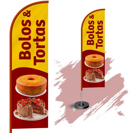 Wind Banner Completo 3mt Bolos e Tortas