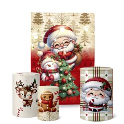 Trio Capas Cilindro + Painel Retangular 1,50x2,0m Natal