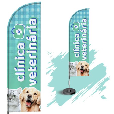 Wind Banner Completo 3mt Clínica Veterinária