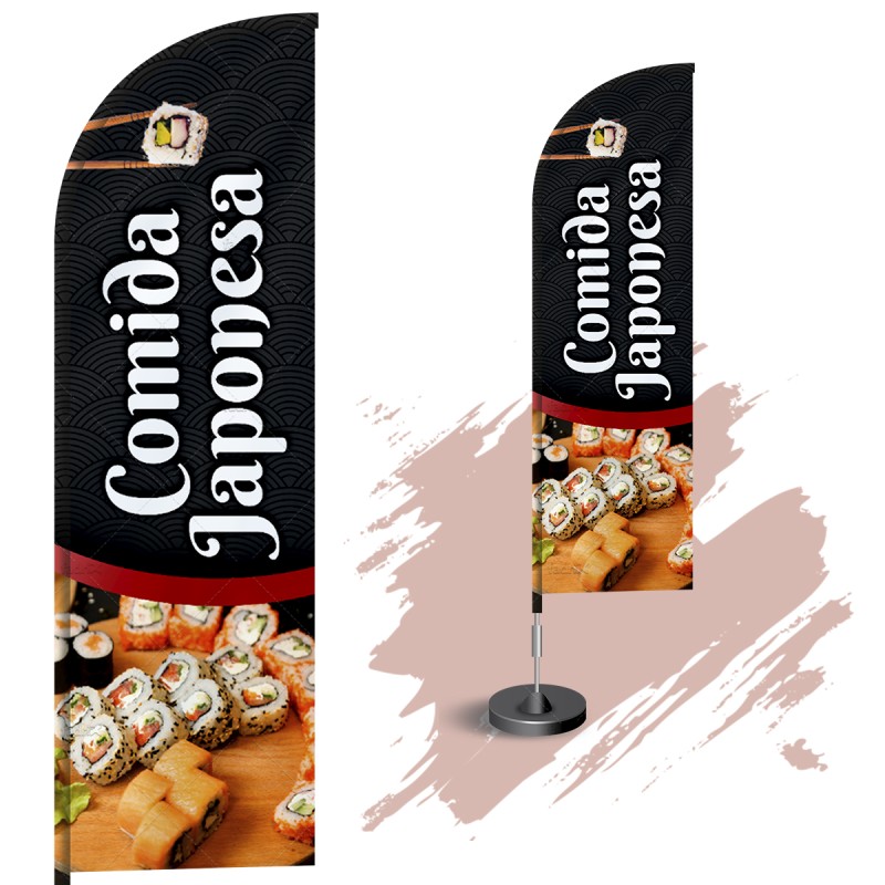 Wind Banner Completo 3mt Comida Japonesa