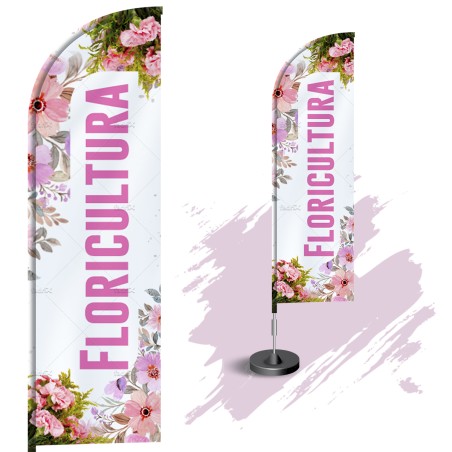 Wind Banner Completo 3mt Floricultura