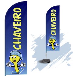 Wind Banner Completo 3mt Chaveiro
