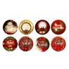 Kit com 08 Bolinhas de Natal MDF 3mm Adesivado Decoração Árvore 9,5cm