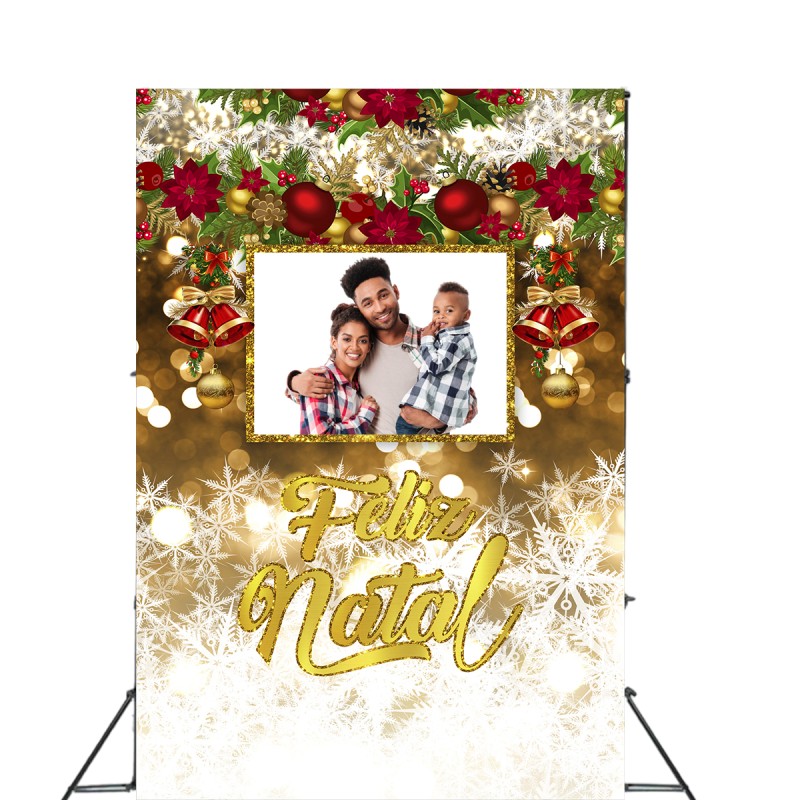 Painel Fundo Interativo Vazado Natal Tecido 1,50x2,20m