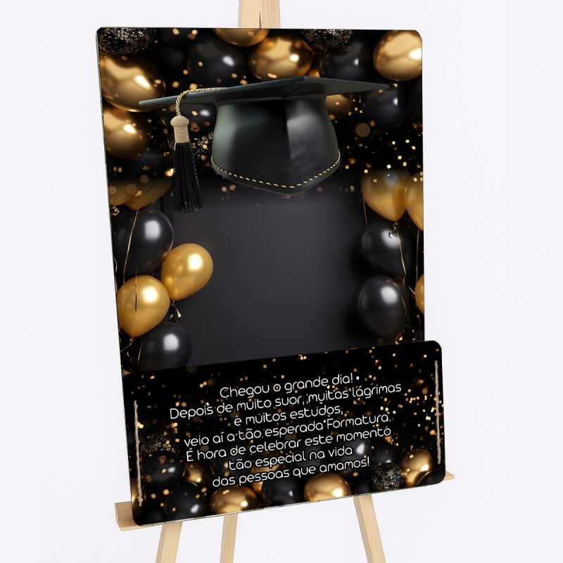 Placa Caixa Floreira Formatura Graduação Decoração Eventos MDF Adesivado 40x60cm