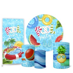 Trio Capas Cilindro + Painel Redondo + Lateral Pool Party