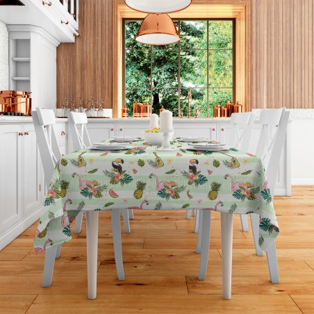Toalha de Mesa Tropical Retangular Microfibra 2,20 x 1,45m