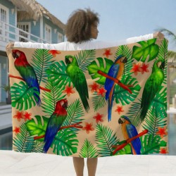 Canga Saída de Praia Colorida Poliéster Tecido Verão Tropical Estampado 0,95 x 1,40m