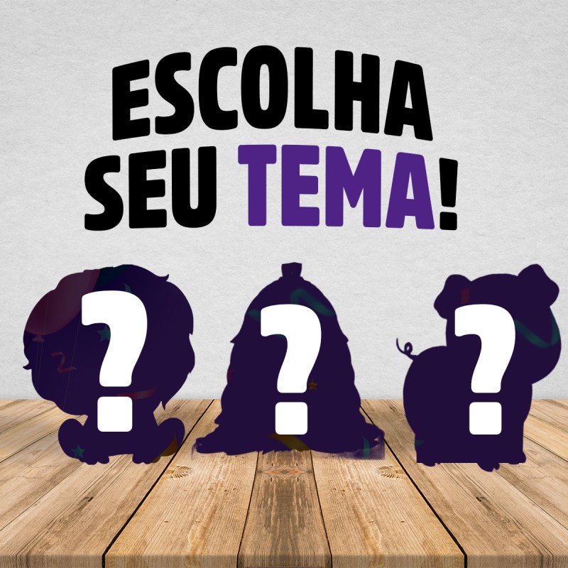 Kit 3 Totens Display MDF Adesivado Personalizado Escolha seu Tema no Catálogo