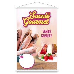 Banner Pronto Sacolé Gourmet 60x90cm