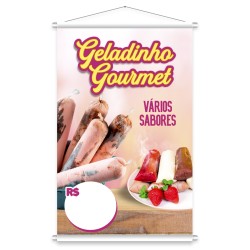 Banner Pronto Geladinho Gourmet 60x90cm