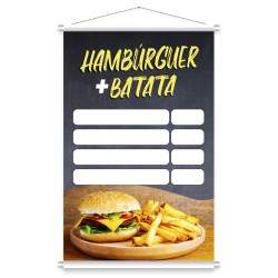 Banner Pronto Hambúrguer e Batata 60x90cm