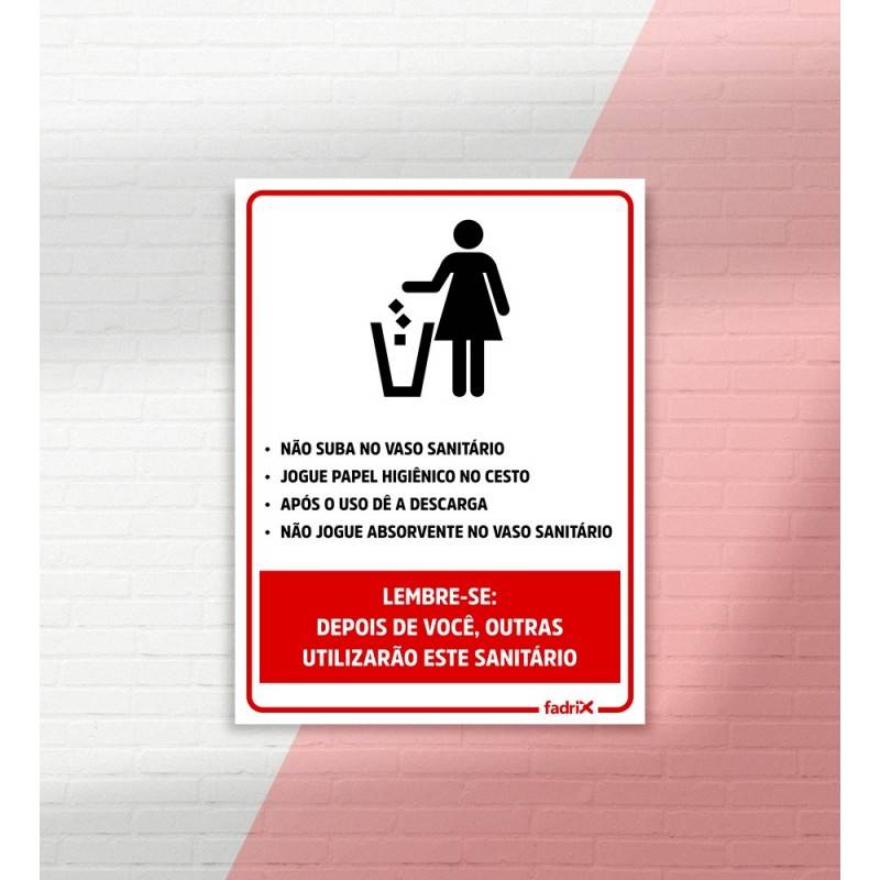 Placa Regras Banheiro Feminino - Placas Informativas -1
