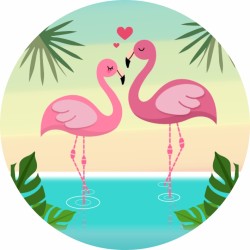 Painel Festa Redondo C/ Elástico 1,50m Flamingo