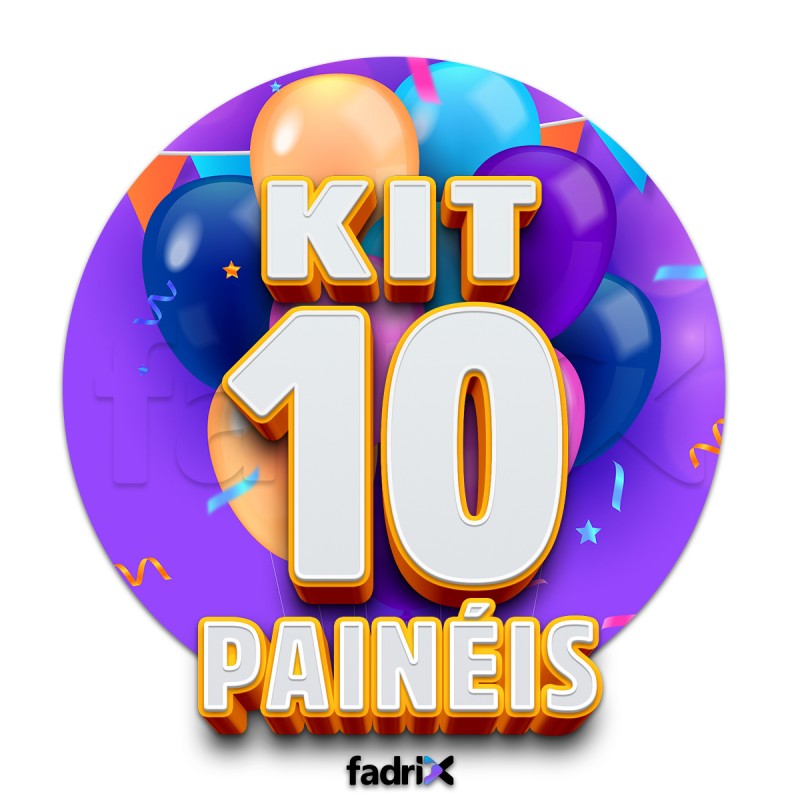 Painel De Festa 1,30m - Kit C/10 Unds | Fadrix