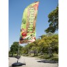 Wind Banner Dupla Face 3mt Completo Hortifrúti Kit C/ 2unds