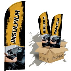 Wind Banner Dupla Face 3mt Completo Insulfilm Kit C/ 2unds