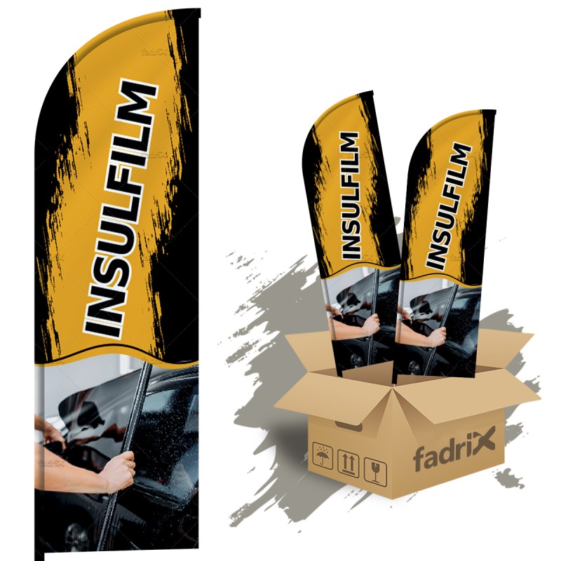 Wind Banner Dupla Face Mt Completo Insulfilm Kit C Unds Na Fadrix