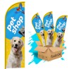 Wind Banner Dupla Face 3mt Pet Shop Kit C/ 3unds