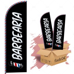 Wind Banner Dupla Face 3mt Completo Barbearia Kit C/ 2unds