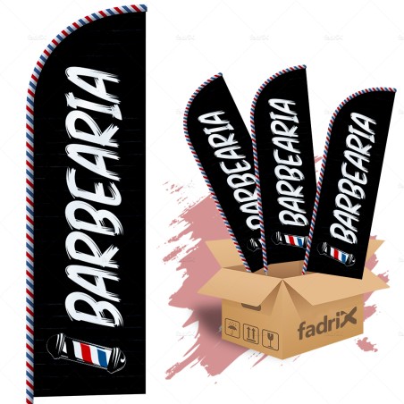 Wind Banner Dupla Face 3mt Completo Barbearia Kit C/ 3unds
