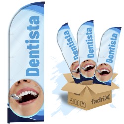 Wind Banner Dupla Face 3mt Completo Dentista Kit C/ 3unds