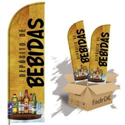 Wind Banner Dupla Face 3mt Depósito de Bebidas Kit C/ 2unds