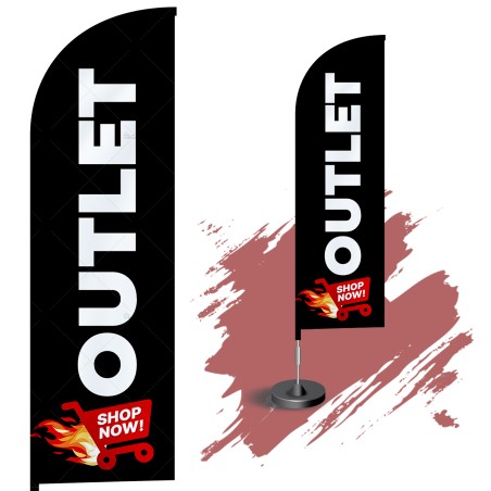 Wind Banner Dupla Face 3mt Completo Personalizado Outlet